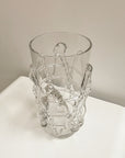 Clear Organic Blown Glass Vase