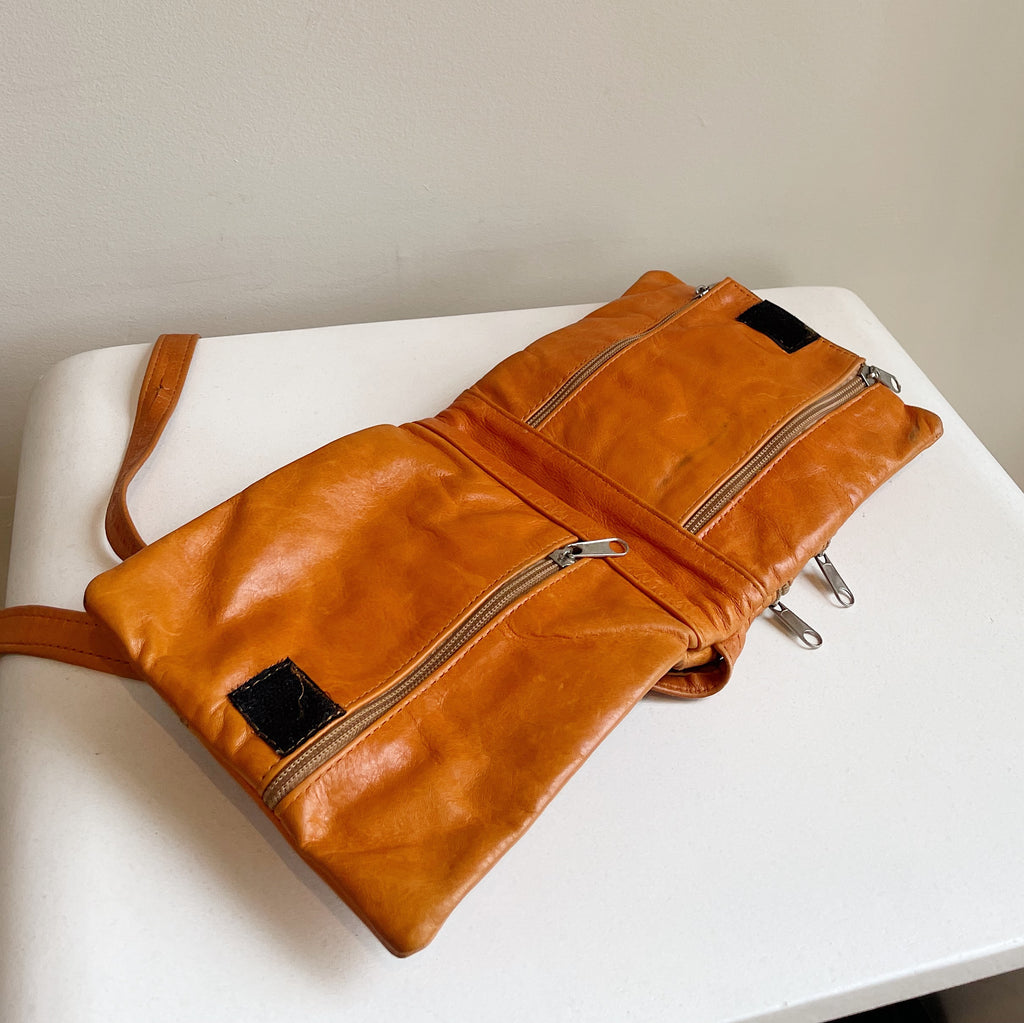 Persimmon Leather Crossbody Bag