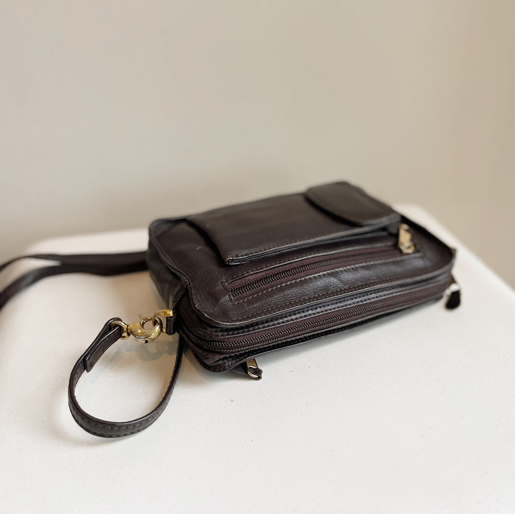 Umber Soft Leather Crossbody Bag