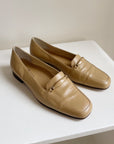 Ecru Leather Loafers | Size 7