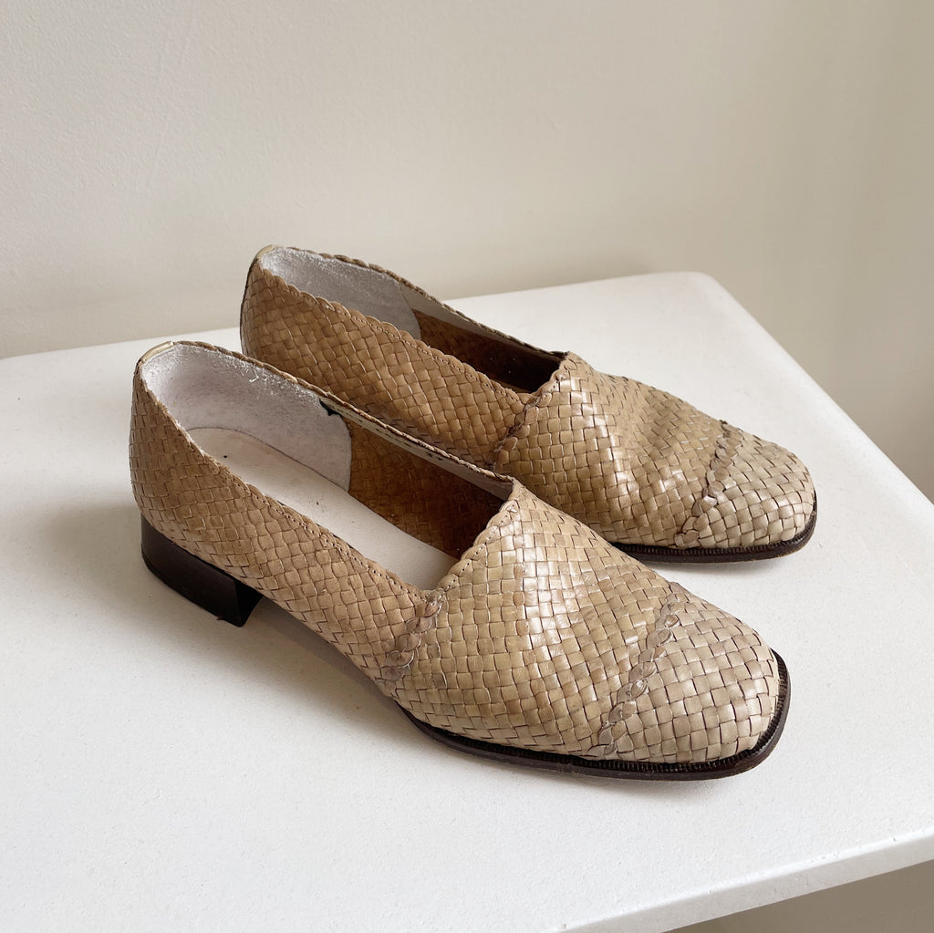 Dust Woven Leather Loafers | Size 37