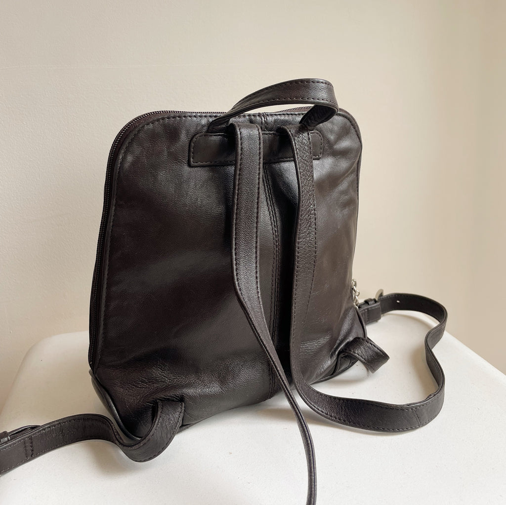 Espresso Mini Leather Backpack