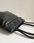 Coal Contrast Stitch Shoulder Bag