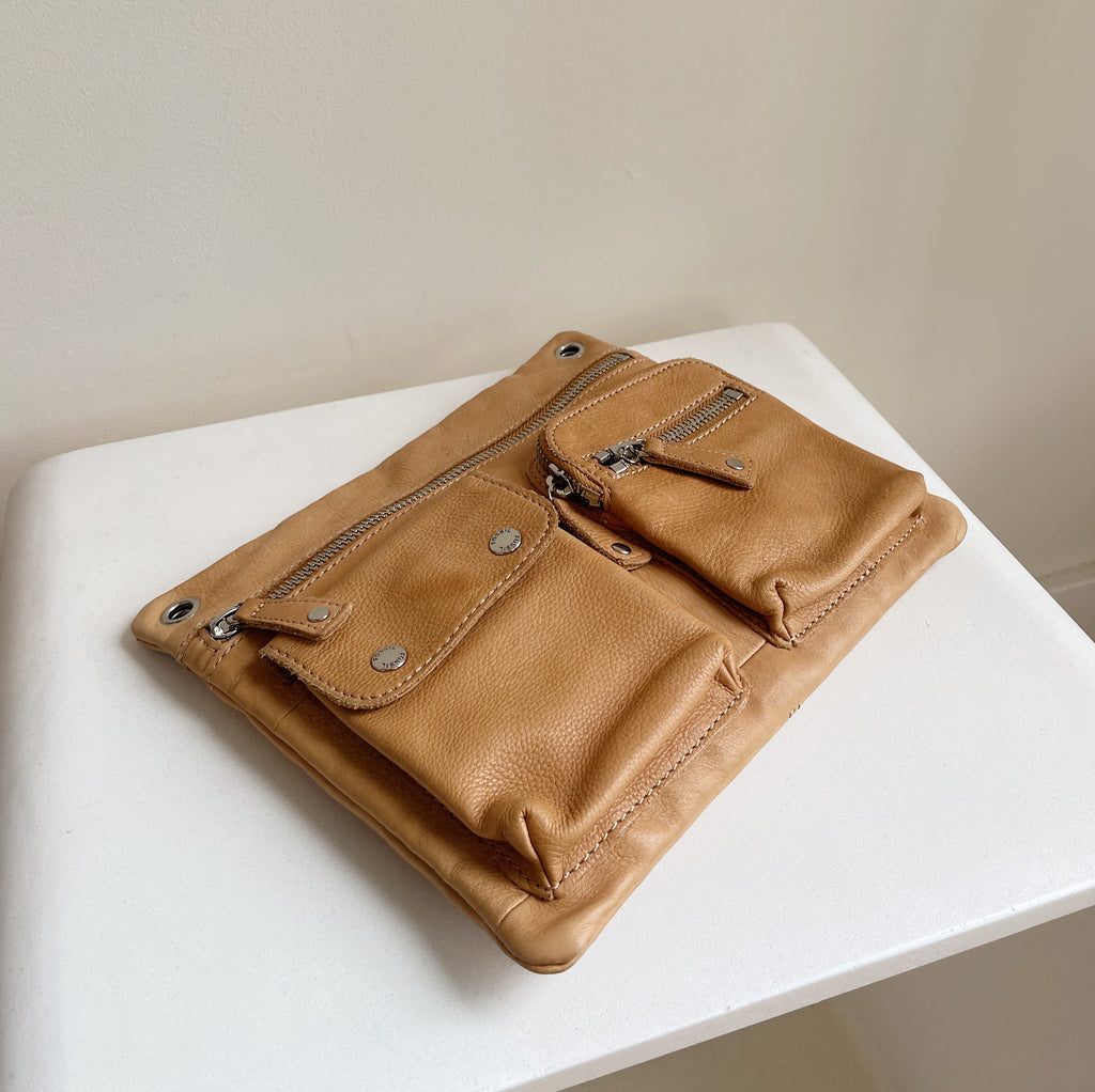 Tan Leather Utility Bag