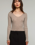 Pradegal | Aila Wool + Silk Top in Taupe