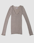 Pradegal | Aila Wool + Silk Top in Taupe