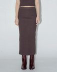 Wildflo Studio | Rib Knit Midi Skirt in Hickory