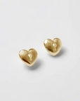 Wolf Circus | Heart Lock Charm Studs in Gold