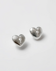 Wolf Circus | Heart Lock Charm Studs in Silver