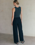 a.ren | Woven Cotton + Linen Wide Pants