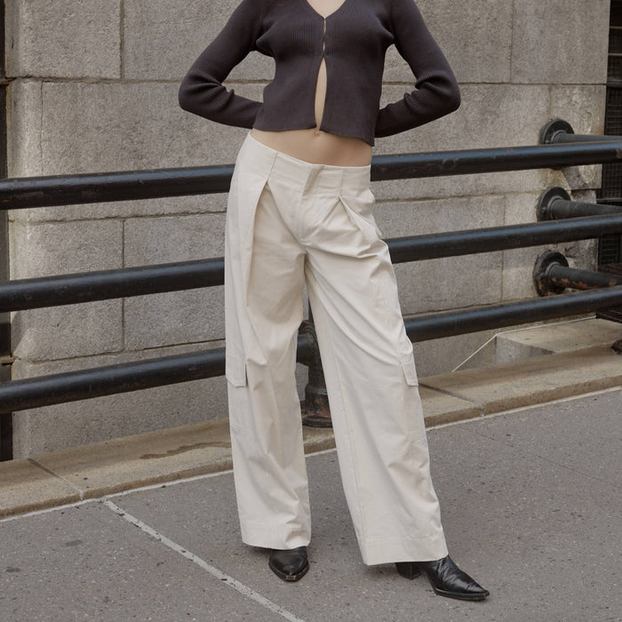 All Row | Hansen Wide Leg Utility Pants in Bone