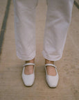 Balagan Studio | Mary Jane Ballerina Flats in Off White