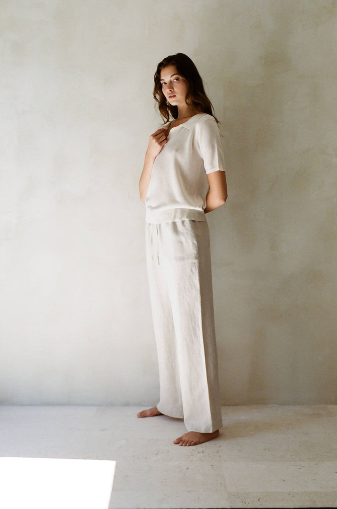 a.ren | Novah Linen Pants in Off White