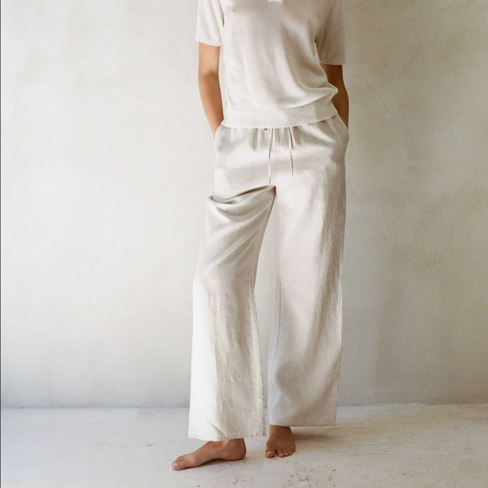 a.ren | Novah Linen Pants in Off White