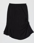 All Row | River Asymmetrical Midi Skirt in Black