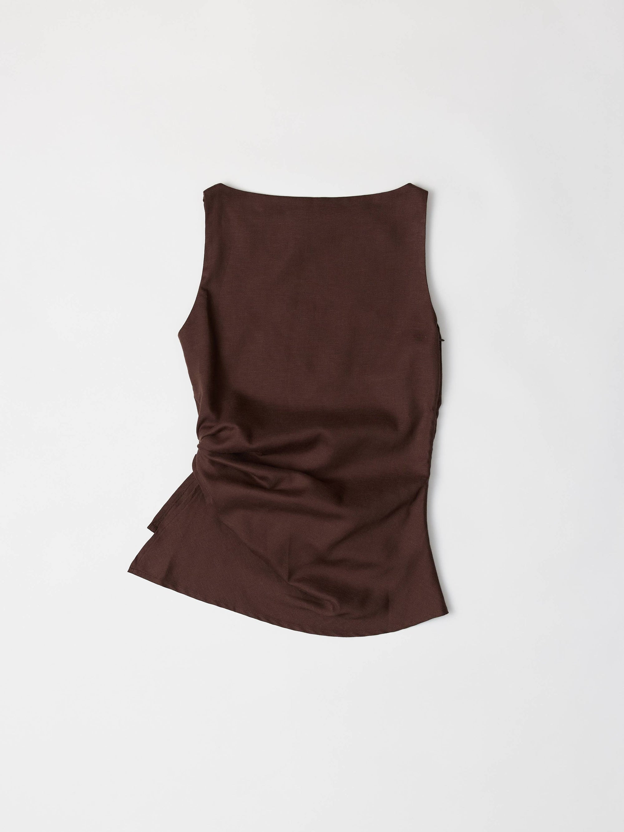 All Row | Asymmetric Draped Linen Top