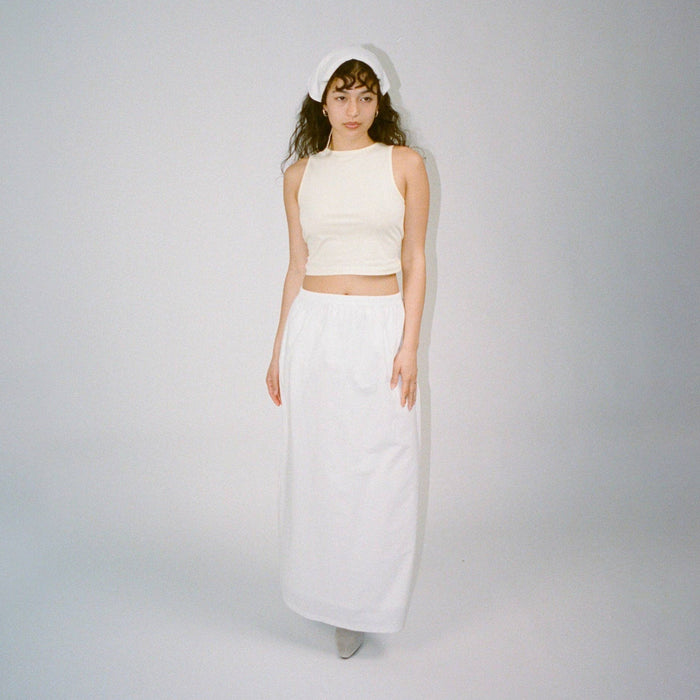 Wildflo Studio | Organic Poplin Maxi Skirt in White