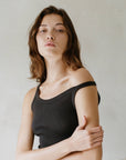 a.ren | Organic Knit Sleeveless Tank in Washed Black