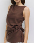 All Row | Asymmetric Draped Linen Top