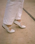 Balagan Studio | Mary Jane Ballerina Flats in Off White