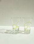 Abstract Glasses with Lime Swirls