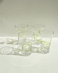 Abstract Glasses with Lime Swirls