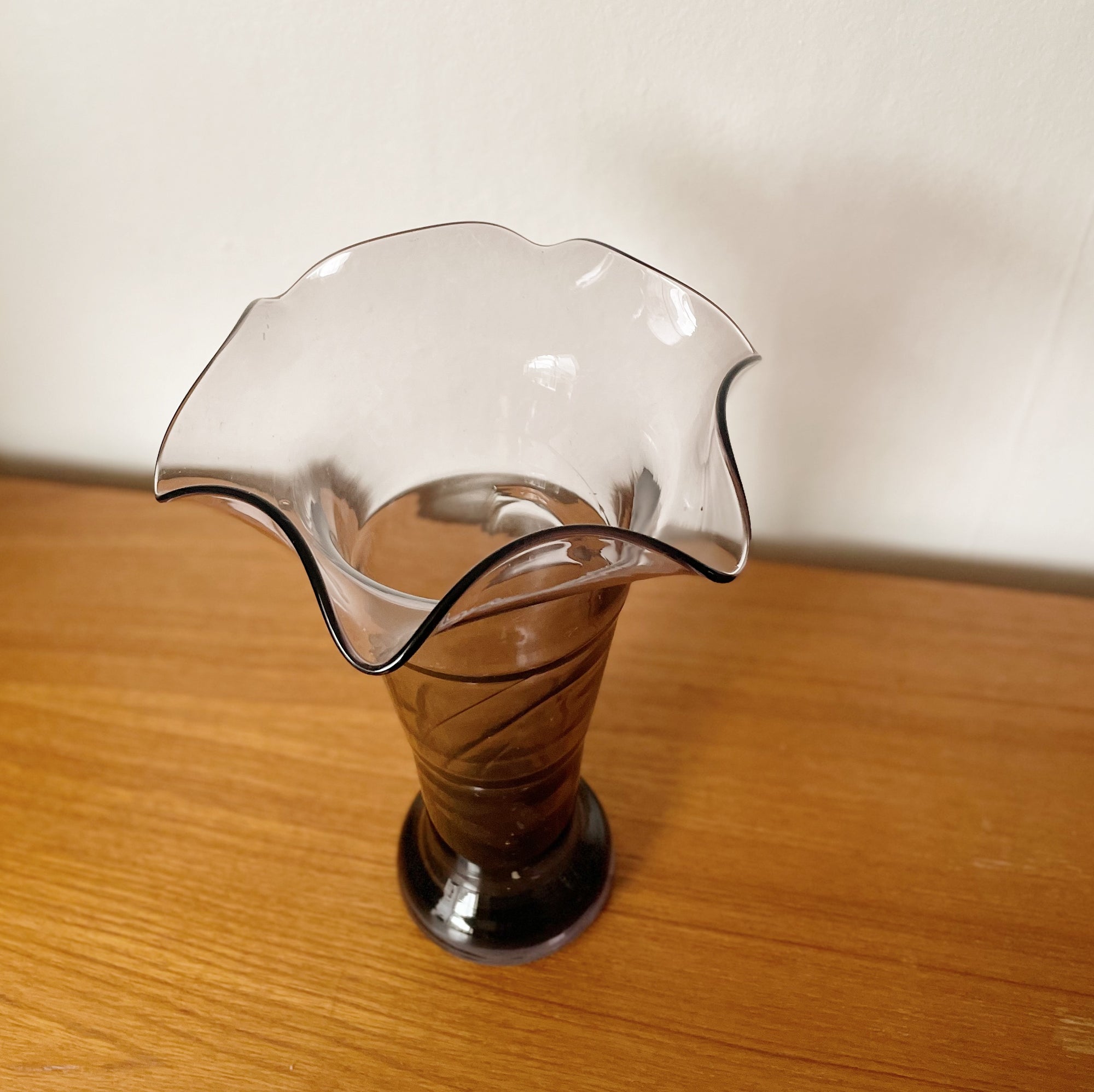 Smoked Violet Ripple Vase