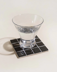 Glass Tile Coaster | Black Canvas